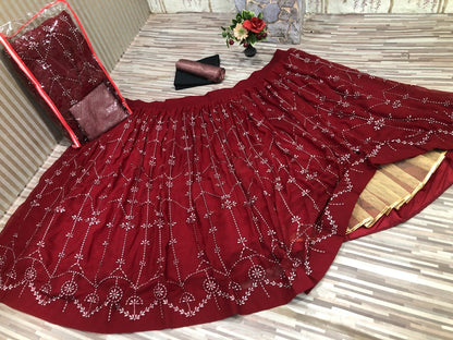 Maroon Color Latest Design Digital Printed Lehenga Choli For Women