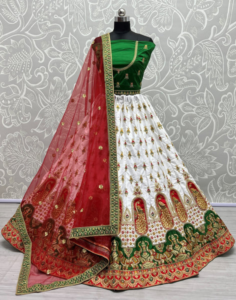 Indian Wedding Bridal contrast matching lehenga choli