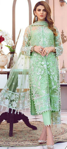 Emerald Color Festive Wear Butterfly Net Multi Sequence Embroidered Stitch Moti Work Salwar Suit For Women