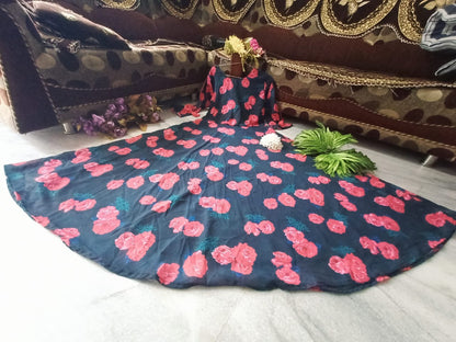 Floral Printed Georgette One Piece Gown Dress For Women