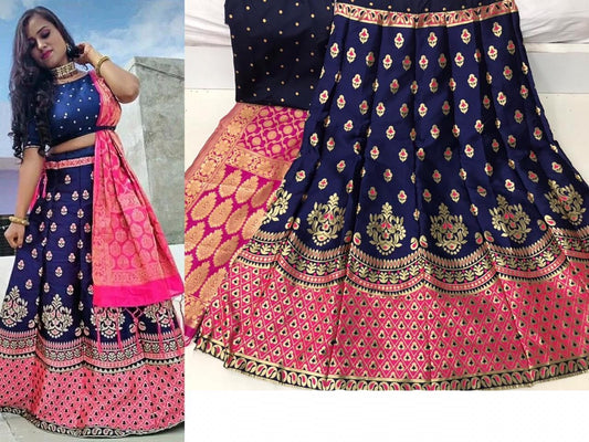 Designer Blissfull Pink Lehenga Choli For Women