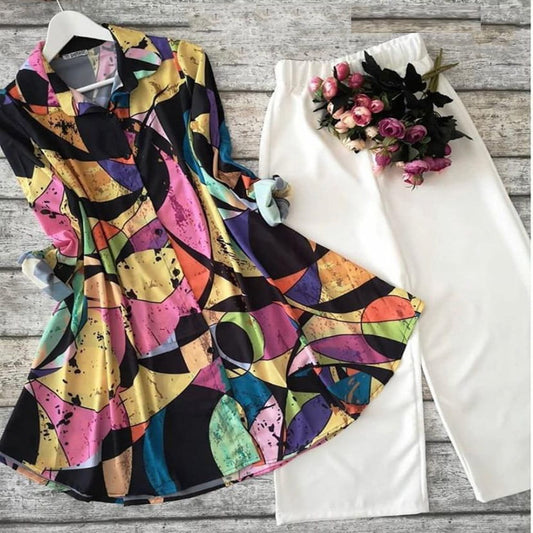 Divine Multi Colored American Crap Digital Print Plazo Top For Party Wear MINIAB122A