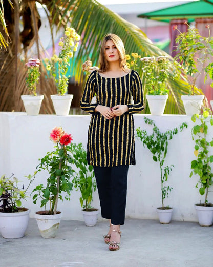 Embroidered Plazo Kurti For Women
