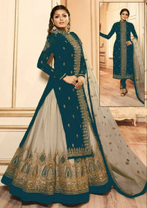 Color Faux Georgette Multi Zari Embroidered Work Salwar Suit For Function Wear