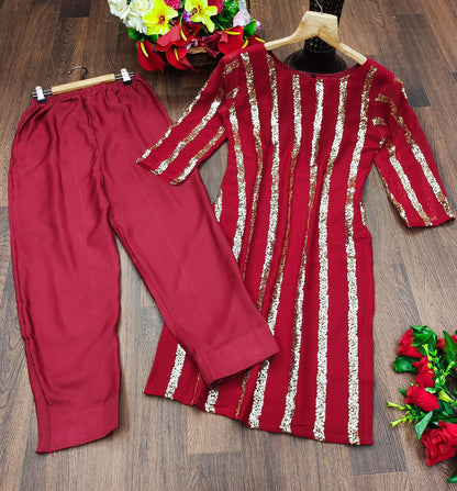 Embroidered Plazo Kurti For Women