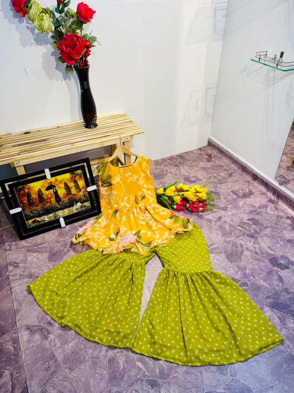 Party Wear Georgette Sharara Plazzo Suit For Women