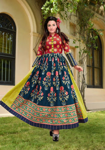 Red Poly Rayon Digital Print Kurti For Party Wear  1D
