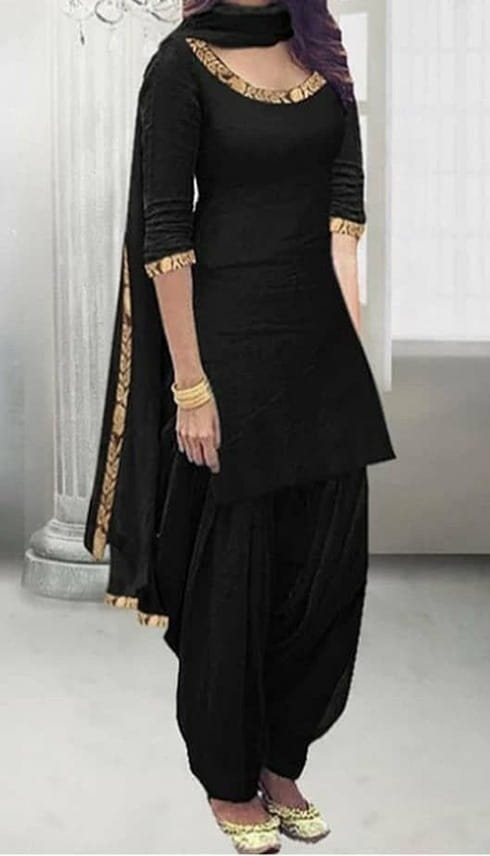 Black Color Rayon Embroidered Zari Work Salwar Suit For Festive Wear