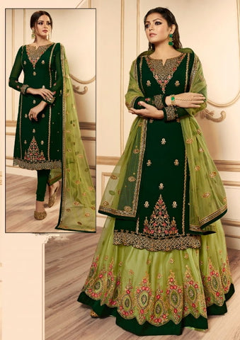 Color Festive Wear Multi Zari Stone Embroidered Work Faux Georgette Designer Salwar Suit