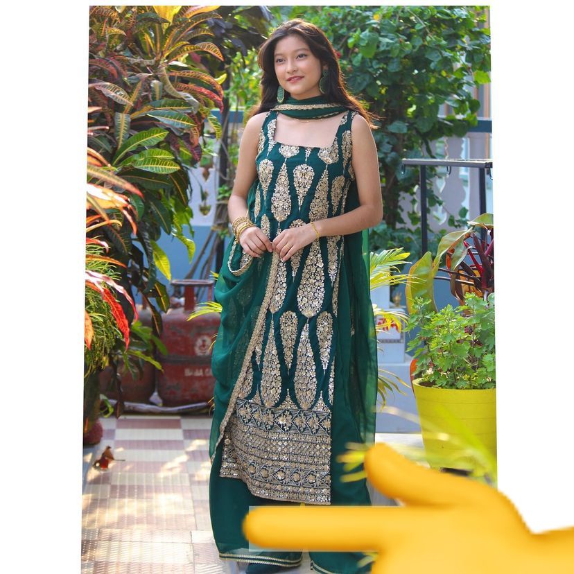 Latest Designer Embroidered Stitched Plazo Suit