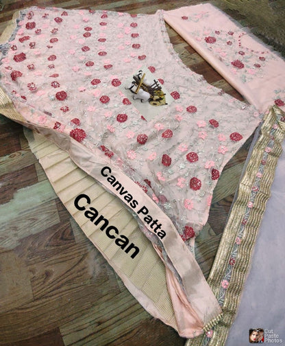 Party Wear Designer Cream Color Lehenga For Women
