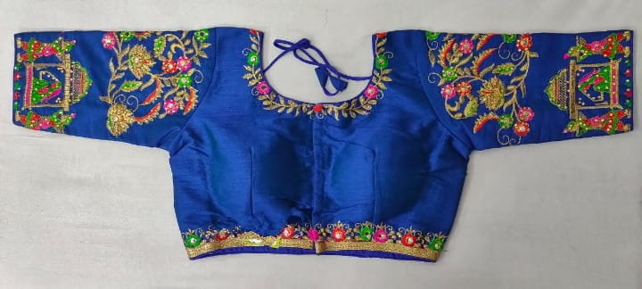 Egyptian Color Fantom Silk Thread Diamond Hand Work Full Stitched Blouse For Women
