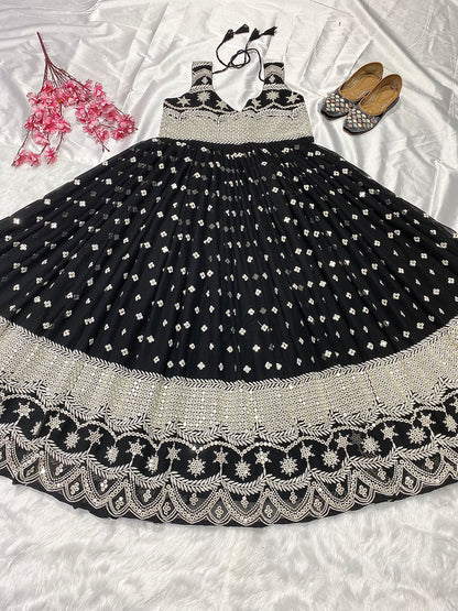 Glamorous Sequin Embroidered Gown Perfect for Special Occasions