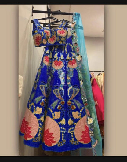 Party Wear Bangalori Satin Silk Sequence Embroidery Work Lehenga