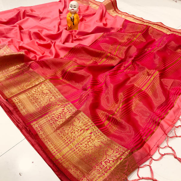 Cotton Silk Jacquard Designer Saree With Blouse