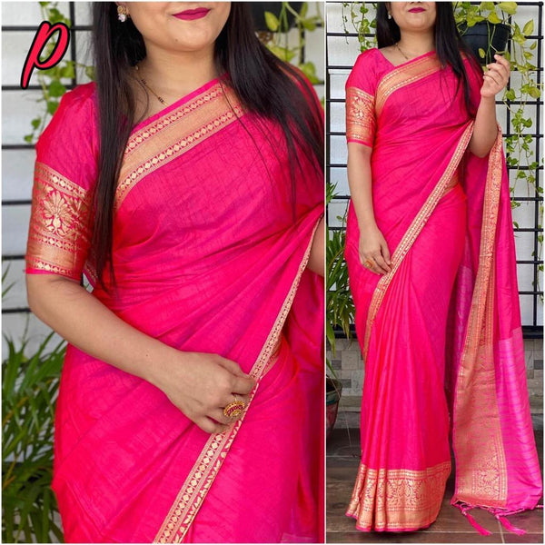 Cotton Silk Jacquard Designer Saree With Blouse