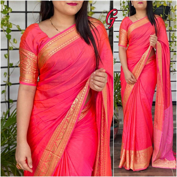 Cotton Silk Jacquard Designer Saree With Blouse