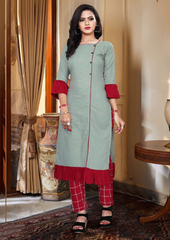 Designer Cotton Long Kurti For Girls