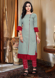 Designer Cotton Long Kurti For Girls