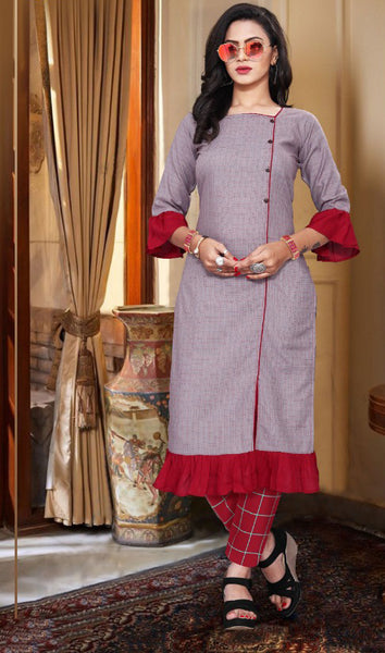 Designer Cotton Long Kurti For Girls