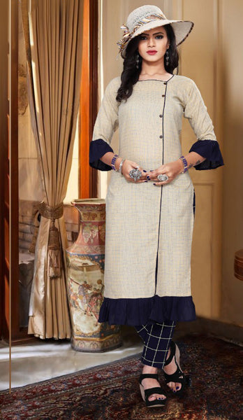 Designer Cotton Long Kurti For Girls