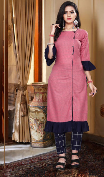 Designer Cotton Long Kurti For Girls