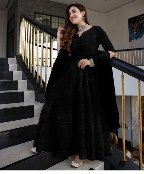 Latest Embroidered Designer Long Gown For Women