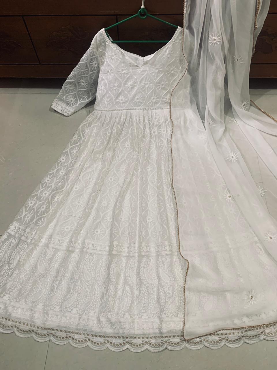 Latest Embroidered Designer Long Gown For Women