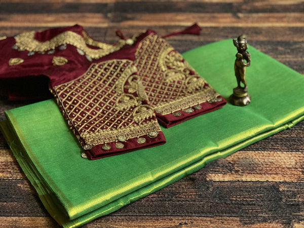 Uppada Tissue Silk Saree With Designer Blouse