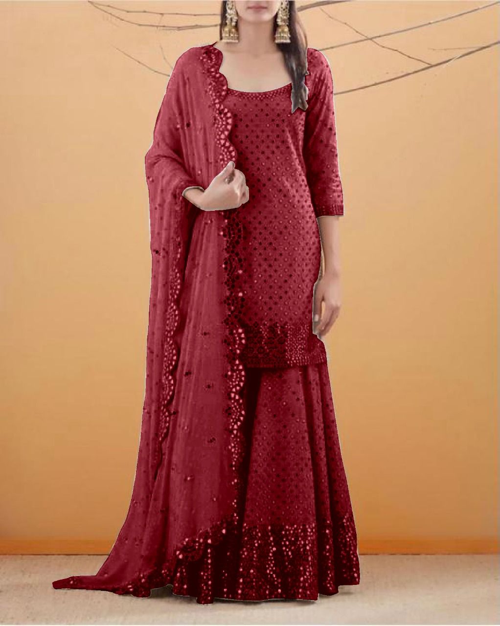 Latest Georgette Sharara Plazzo suit set for women online