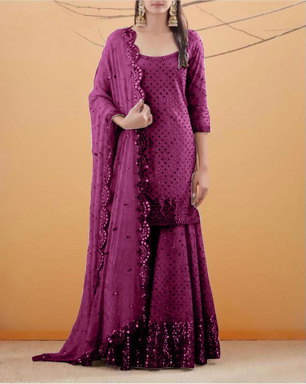 Latest Georgette Sharara Plazzo suit set for women online
