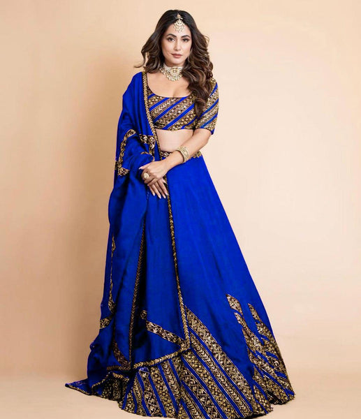 Bollywood Style Gorgette satin lehengha choli Dupatta