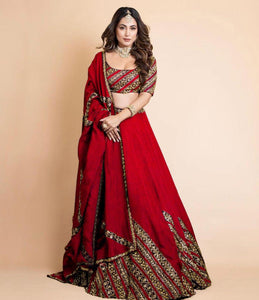 Bollywood Style Gorgette satin lehengha choli Dupatta