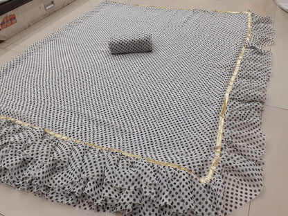 Gray Printed Party Wear Silk Saree With Embroidered Blouse