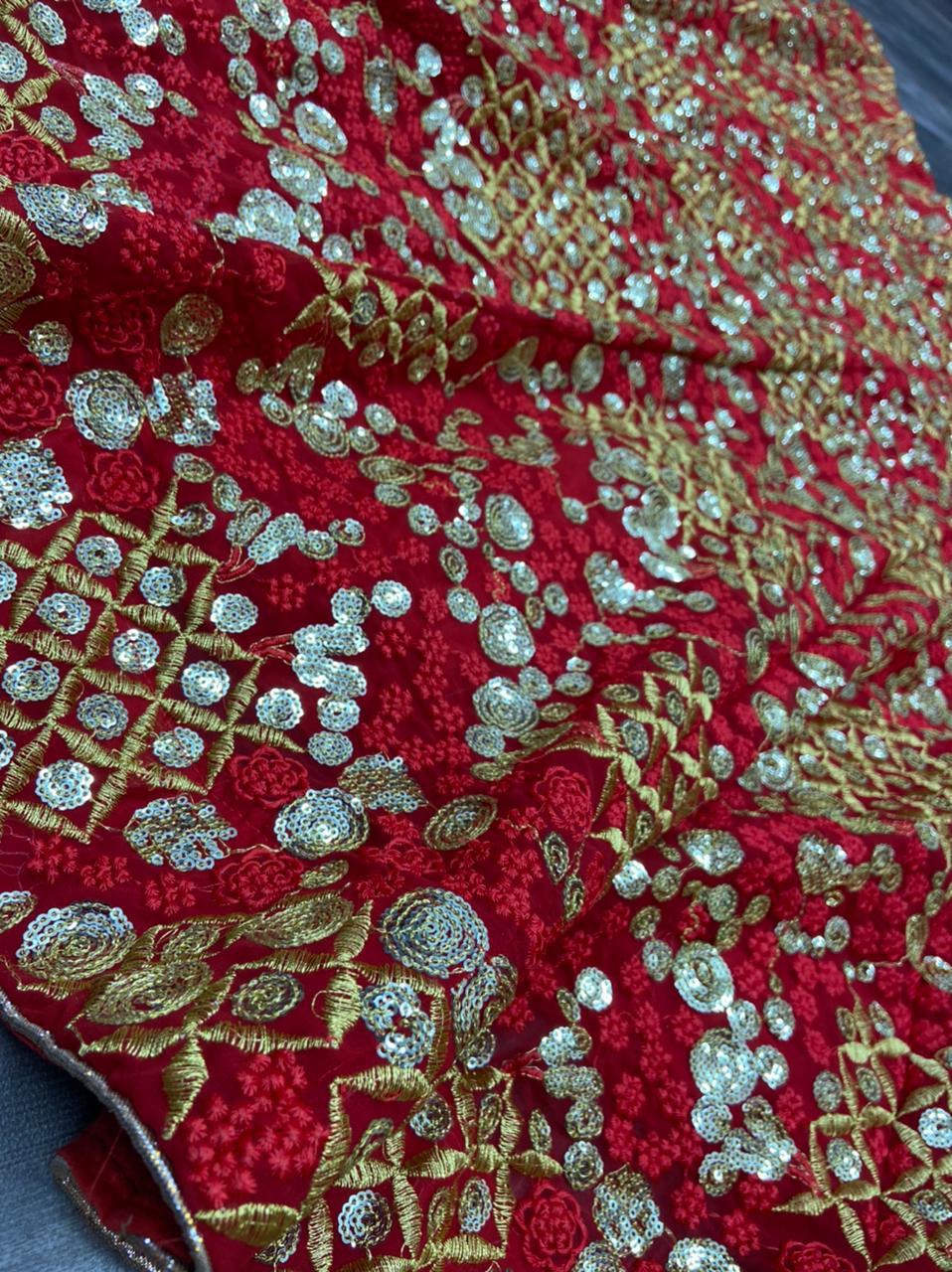 Georgette Embroidered bridal lehenga Blouse Design for women