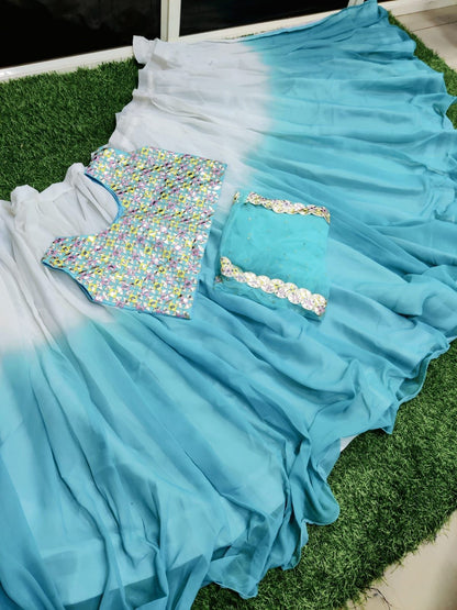 Latest Design Art Silk Net Lehenga Choli Koti Set