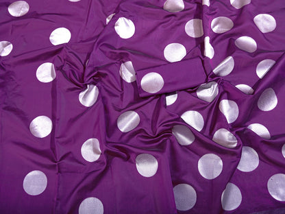 Latest Design Purple Color Lichi Silk Saree and Blouse