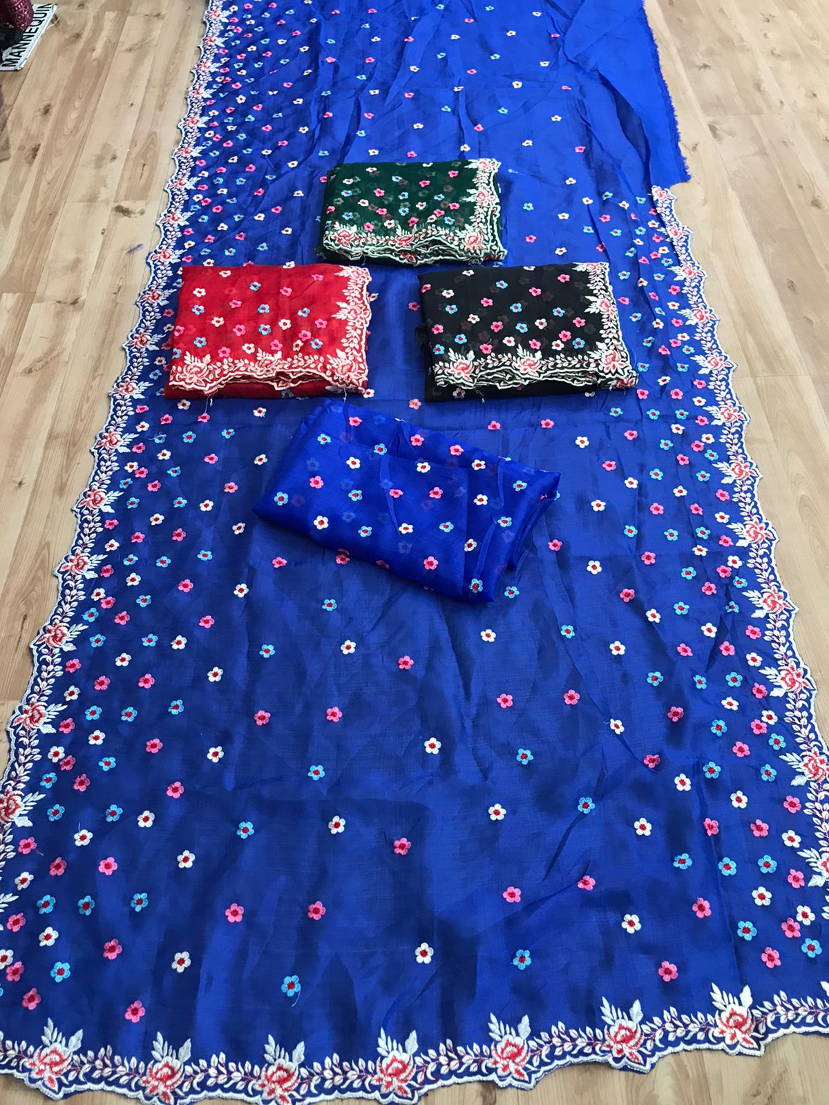Latest Designer Organza Silk Embroidered Saree For Women