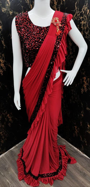 One Minute Ready To Wear Party Wear Designer Saree