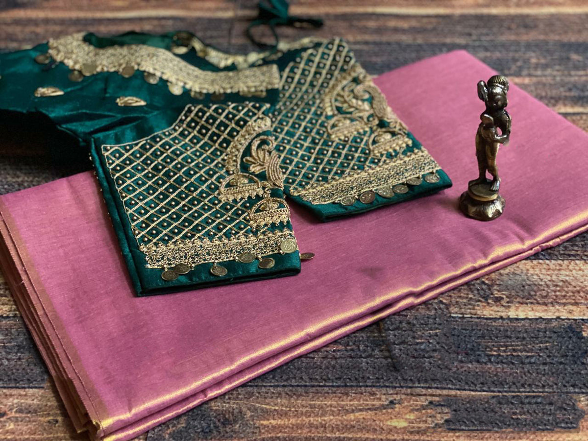 Uppada Tissue Silk Saree With Designer Blouse