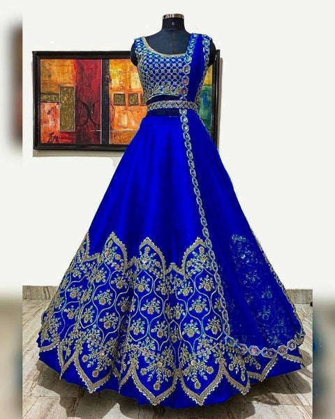 Latest Banglori Silk Embroidered Lehenga For Ladies