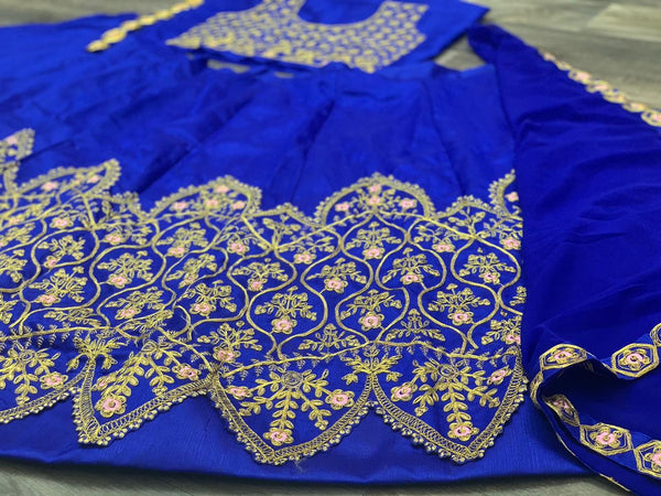 Latest Banglori Silk Embroidered Lehenga For Ladies