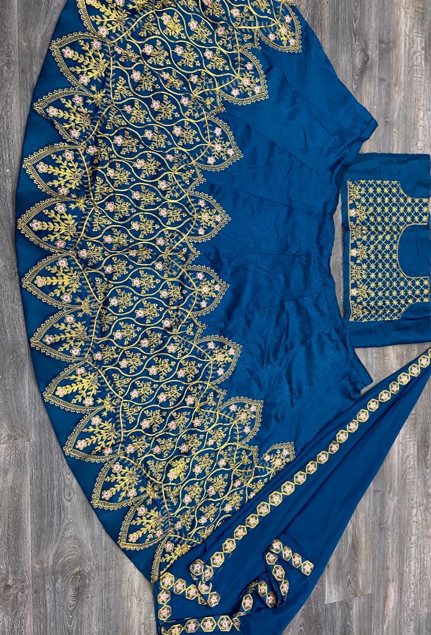 Latest Banglori Silk Embroidered Lehenga For Ladies