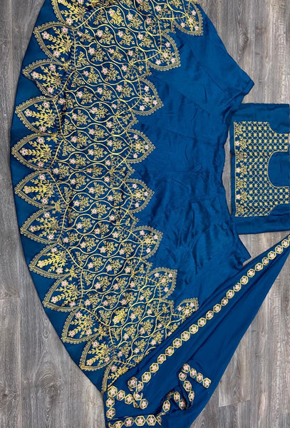 Latest Banglori Silk Embroidered Lehenga For Ladies