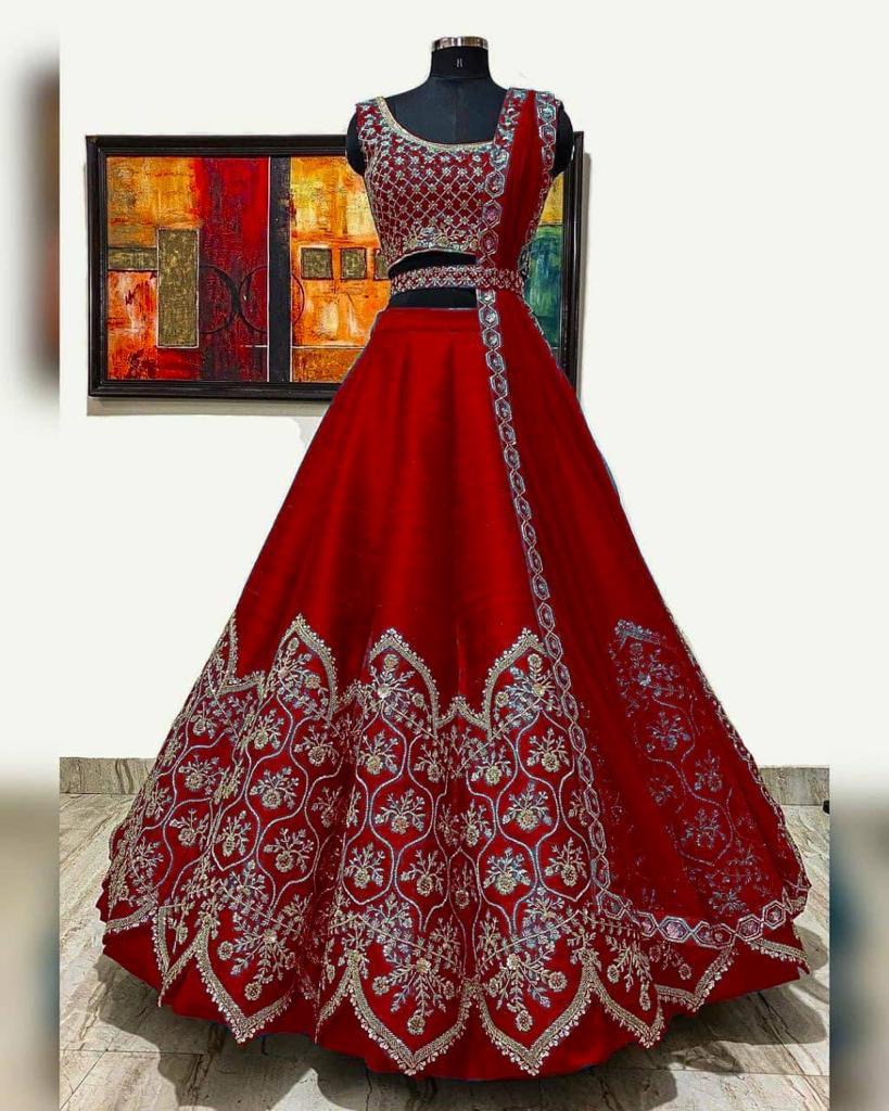 Latest Banglori Silk Embroidered Lehenga For Ladies