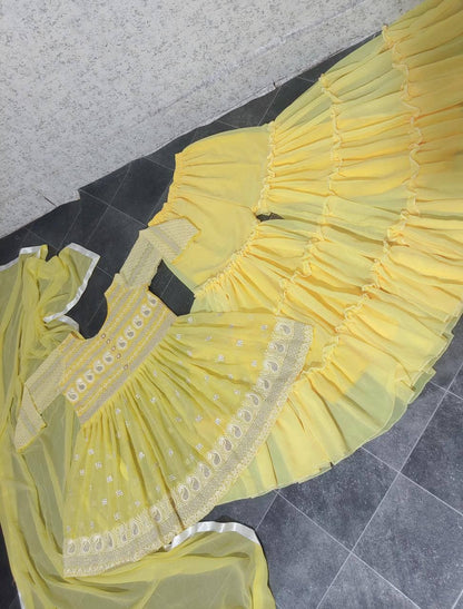 Party Wear Designer Georgette Sharara Suit Set For Women