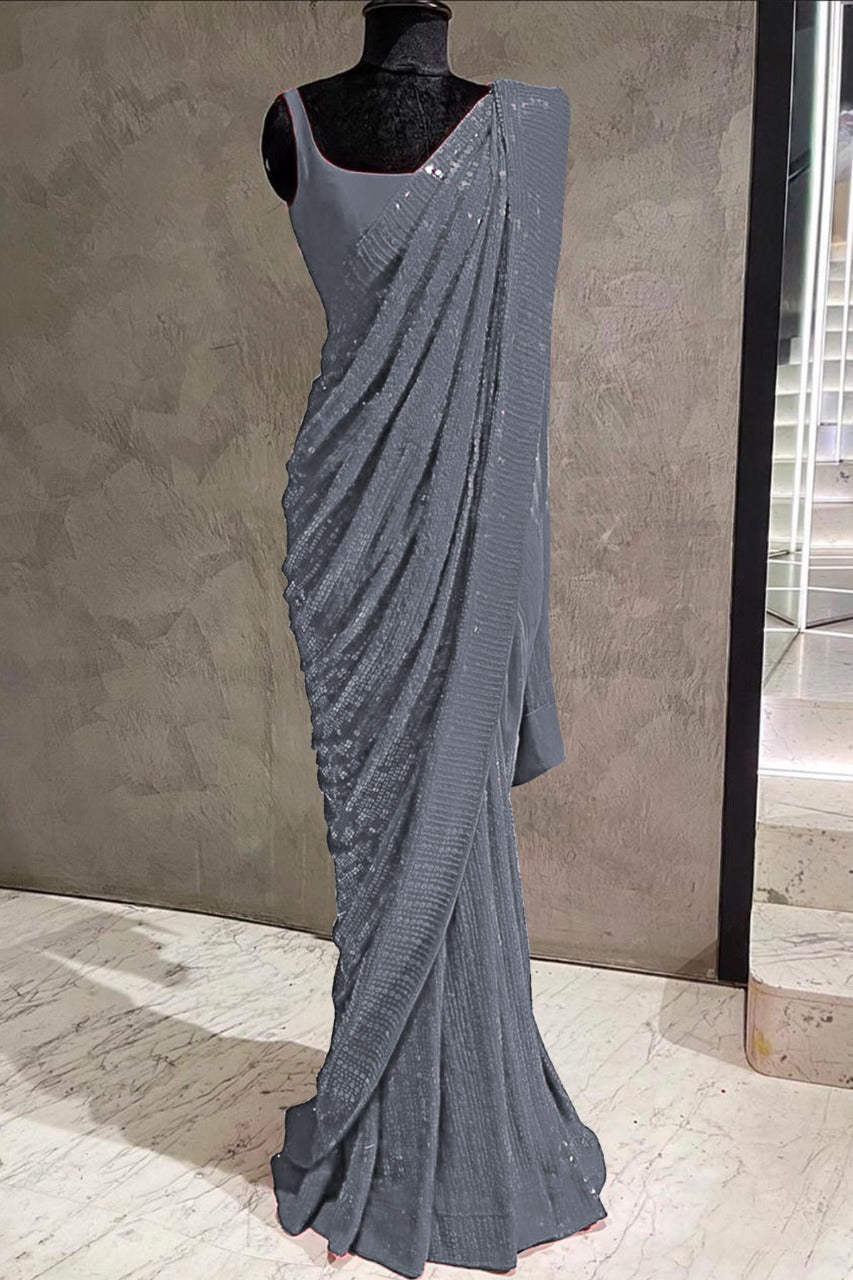 Party Wear Georgette Sequence work Saree