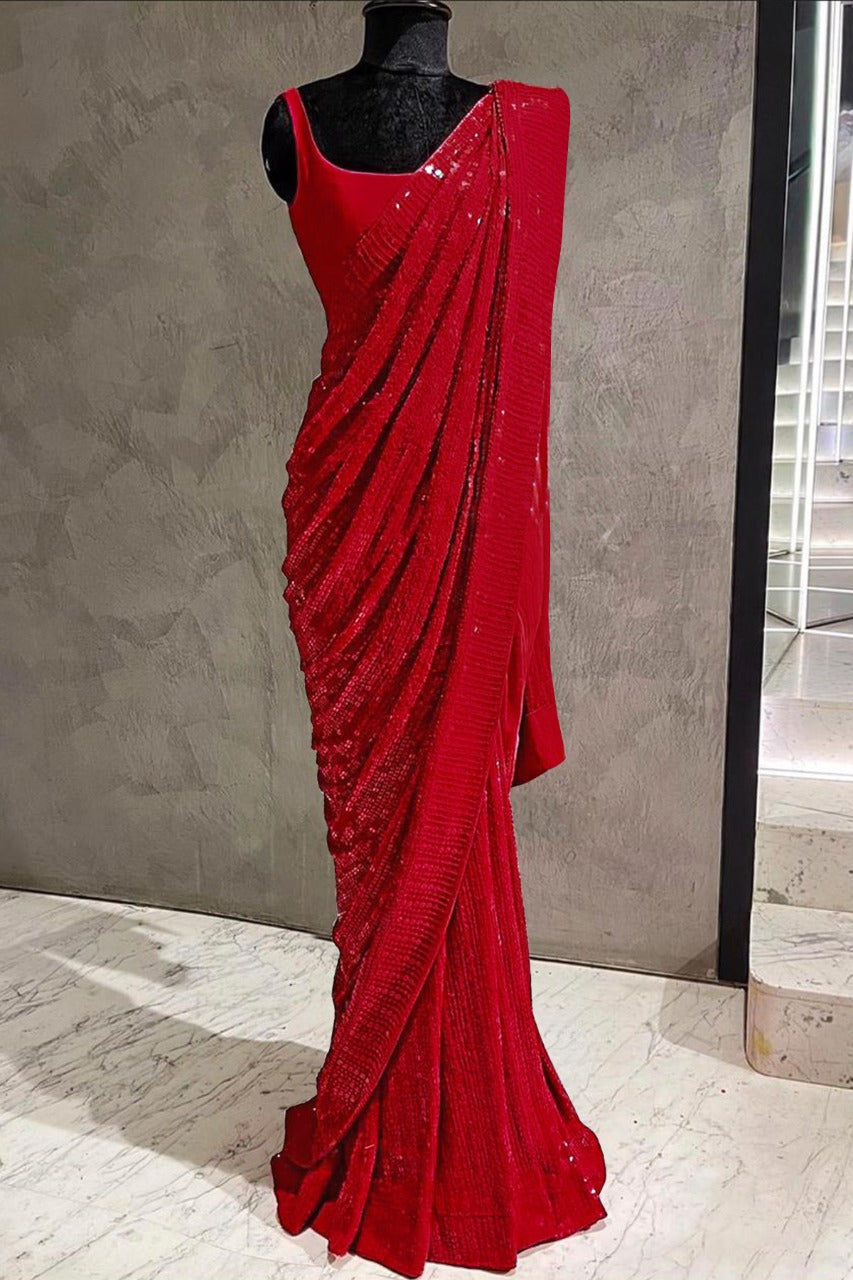 Party Wear Georgette Sequence work Saree