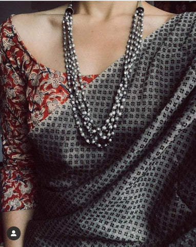 wondrous Printed Cotton Linen Saree With Blouse