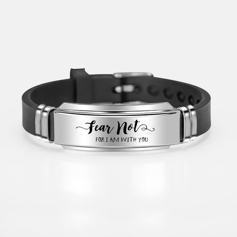 Elegant Silver Customizes Black Belt Bracelet For Women and Man